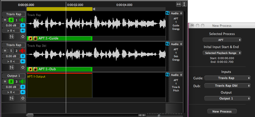 APT- New Process Created with Playback Range